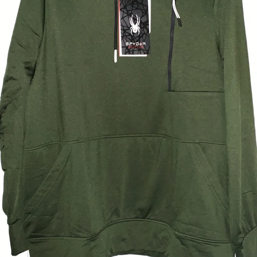 Men’s SPYDER ACTIVE olive pullover hoodie - Picture 3 of 7